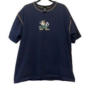 Vintage Starter Navy Blue & Gold Notre Dame Leprechaun Shirt